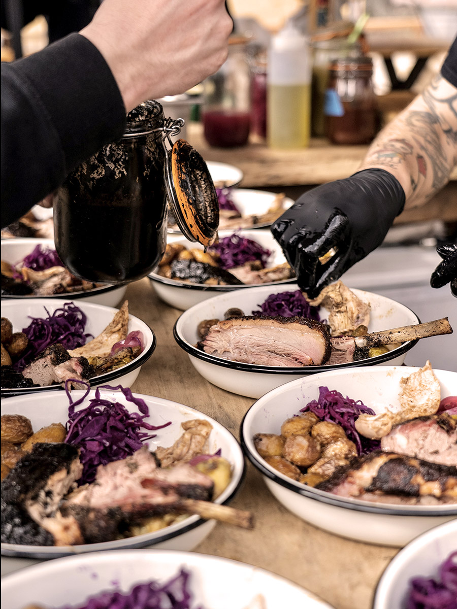 Assiettes servies par le traiteur brasero lors d'un mariage